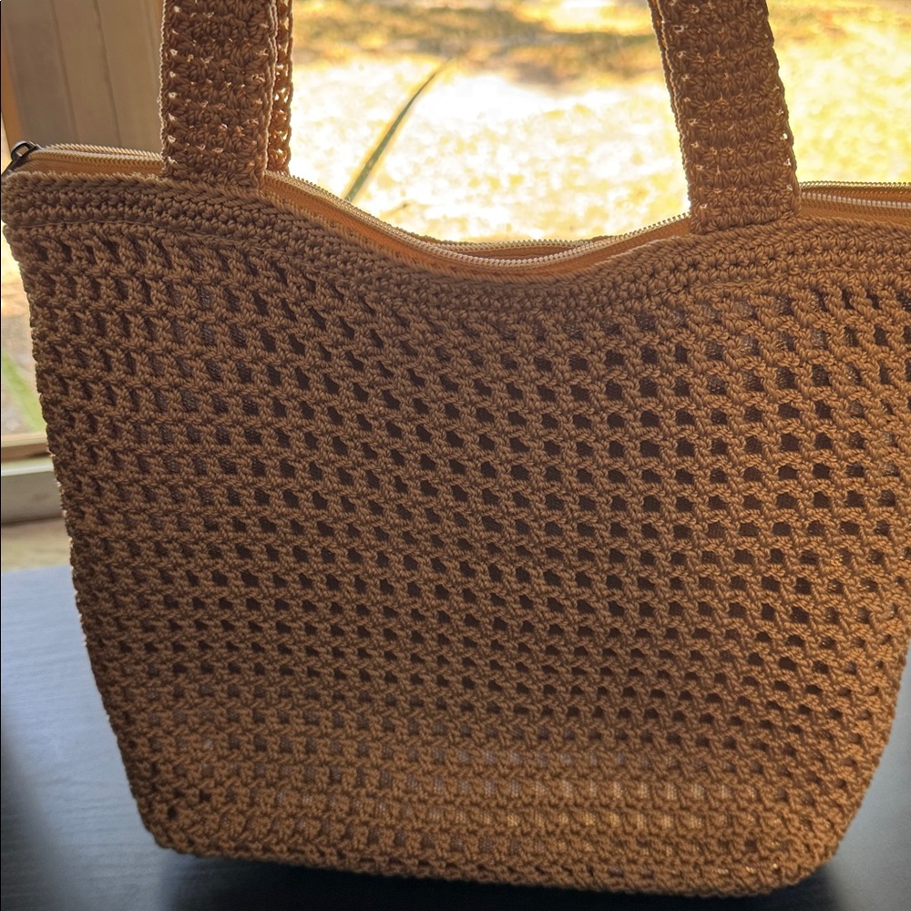 The Sak Tan Woven Tote bag with gold accents. Very nice NWOT no hang tag summer - Picture 2 of 11